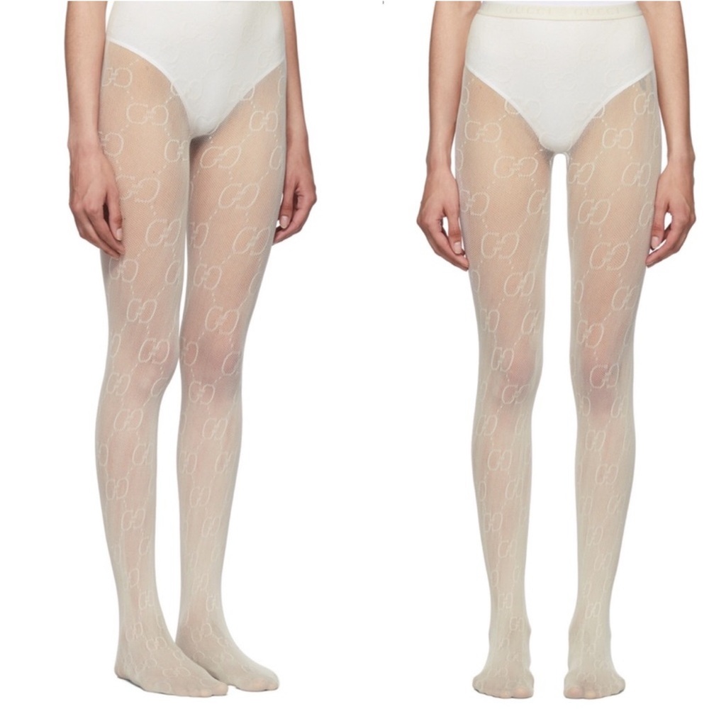 Gucci Off White GG Logo Tights